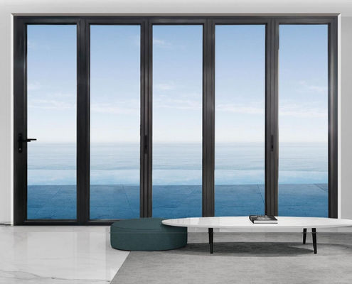 Resistencia a los huracanes Puertas de aluminio de doble doble interior Revestimiento en polvo