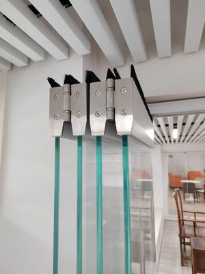 Seguridad Vidrio templado Negro de aluminio Puertas dobladas Resistencia a los tifones