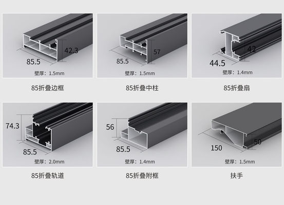 Puertas dobles de aluminio gris suave y personalizada Resistencia a huracanes