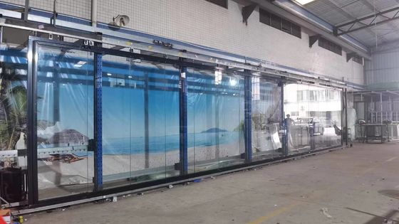 Puertas dobles de aluminio de marco delgado con vidrio laminado de seguridad templado