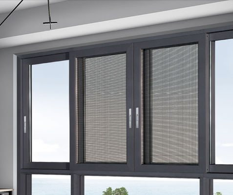 Ventanas de aluminio de bloqueo de múltiples puntos con protector contra insectos y vidrio aislado