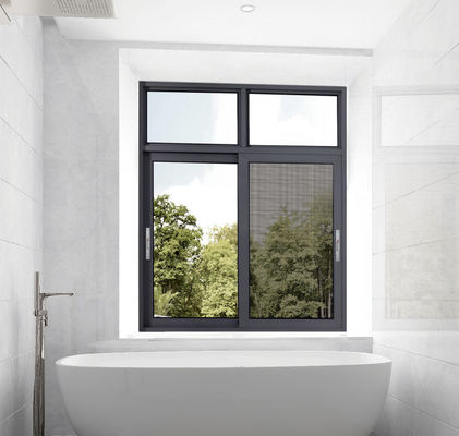 Ventana corredera de aluminio recubierta en polvo Protección contra insectos Ventana corredera doble acristalada