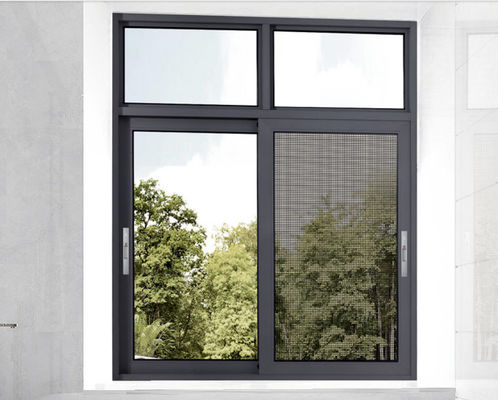 Ventana corredera de aluminio recubierta en polvo Protección contra insectos Ventana corredera doble acristalada