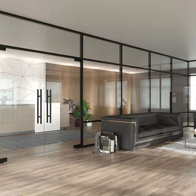 Modernas particiones de vidrio a prueba de sonido con marco de aluminio recubierto de polvo