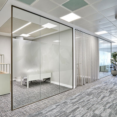 Vidrio de marco delgado divisorias de vidrio desmontables Vidrio transparente y templado