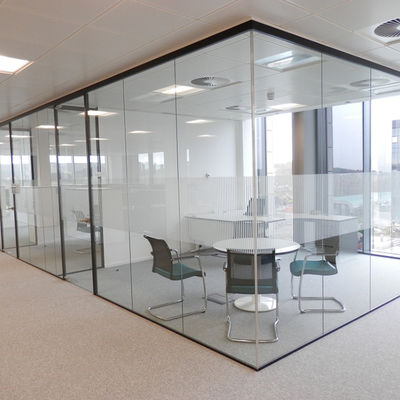 Diseño moderno Seguridad de vidrio sin marco Paredes de oficina de vidrio laminado insonorizado