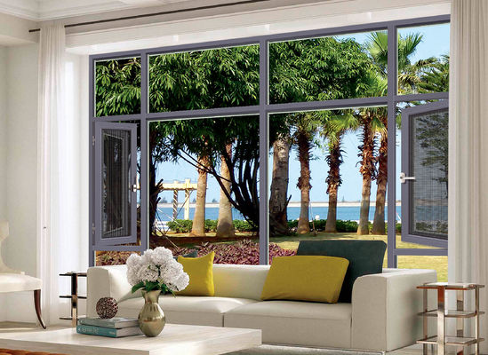 Ventanas de aluminio resistentes a la intemperie con protección de seguridad