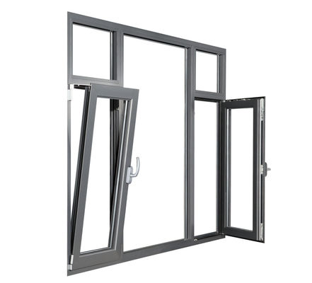 Ventanas de aluminio de inclinación y giro personalizables insonorizadas con vidrio aislado