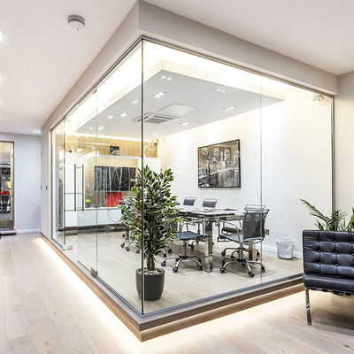 Cuadro de aluminio paredes de cubicle de vidrio Dimensión personalizada con puerta