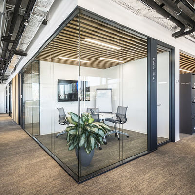 Pared divisoria de vidrio de trabajo pesado de seguridad de perfil de aluminio Pared divisoria de vidrio