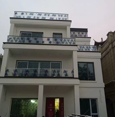 Barandillas de vidrio de aluminio gris de canal U de 10 mm de espesor