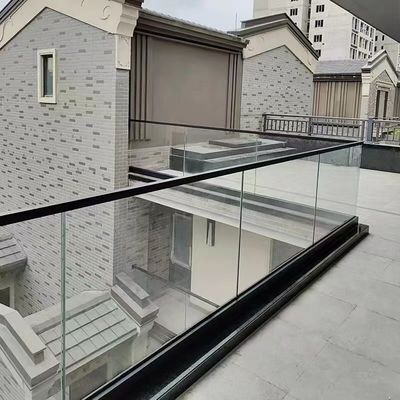 Barandillas de vidrio sin marco de aluminio U-canal rectangular U-canal balaustrada