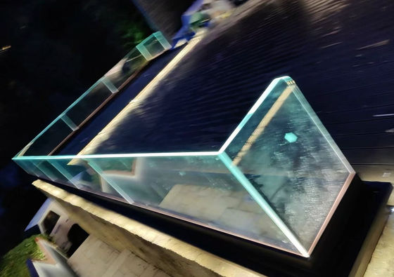 Barandillas de aluminio y vidrio sin marco con luz LED