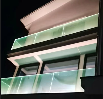 Barandillas de vidrio de aluminio exterior ligero con luz LED