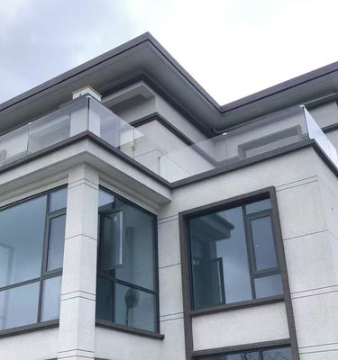Barandillas de vidrio de aluminio con revestimiento en polvo para edificios