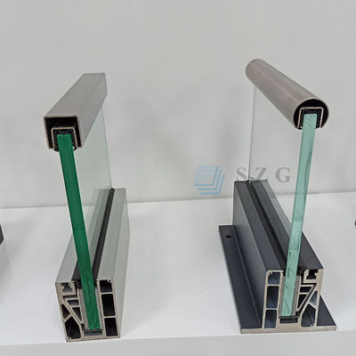 LED luz barandilla de vidrio de aluminio modernos diseños de barandilla sin marco vidrio templado barandilla de balcón exterior