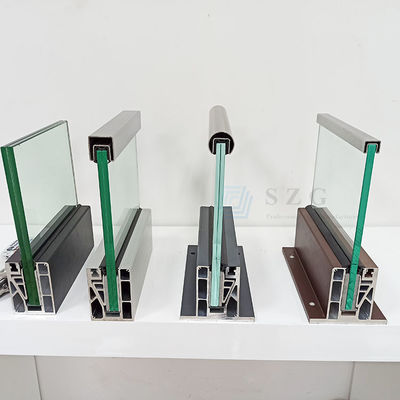 Barrera de vidrio de aluminio de seguridad transparente con baranda de vidrio de aluminio en polvo