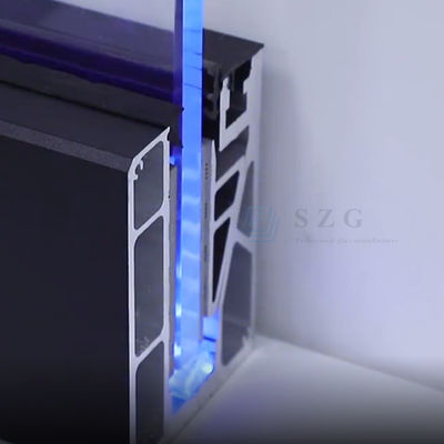 12 mm Escalera sin marco de vidrio Balcón barandilla canal U con luz LED