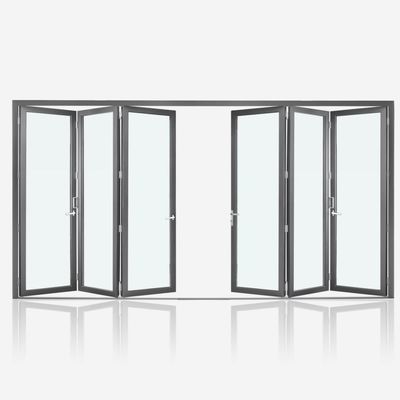 Ventanas plegables de aluminio y vidrio templado en roble dorado para centros de convenciones