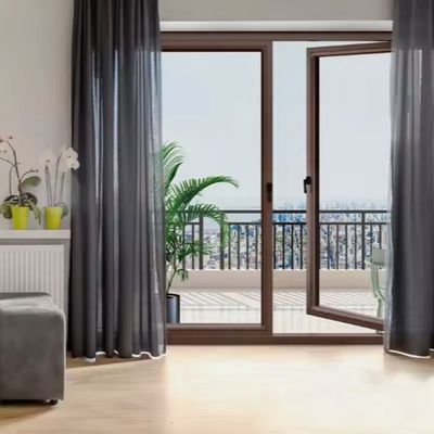 Puerta oscilante de aluminio con diseño de puente roto para aislamiento acústico y marco de aleación de aluminio 6063-T5