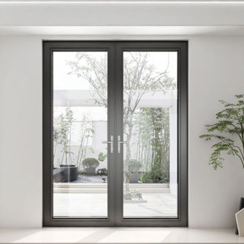 Puerta batiente con marco de aleación de aluminio 6063-T5 de alta calidad para entornos comerciales y residenciales con accesorios de hardware personalizables
