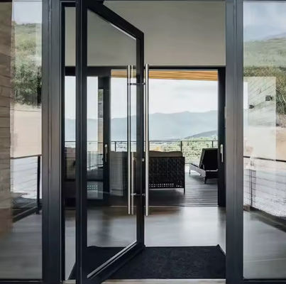 Y/N Puerta oscilante de aluminio con doble acristalamiento transparente templado y candado magnético