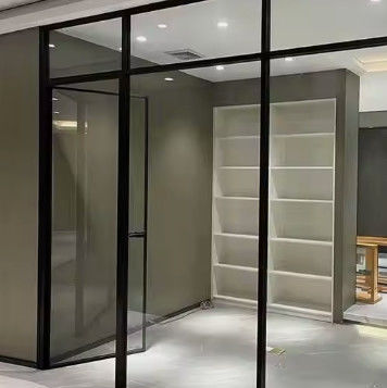 Y/N Puerta oscilante de aluminio con doble acristalamiento transparente templado y candado magnético