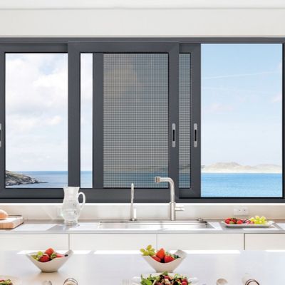 Puerta de vidrio corredera negra de acordeón con cerradura interna grande y moderna Puertas de vidrio doble personalizadas