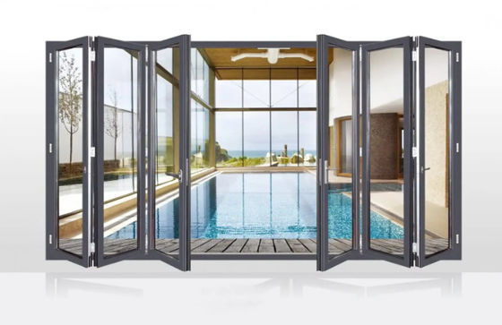 Puertas exteriores de aluminio de vidrio aislado para edificios comerciales