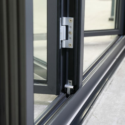 Puertas dobles de aluminio gris con bajo mantenimiento y opciones de vidrio transparente para una alta eficiencia