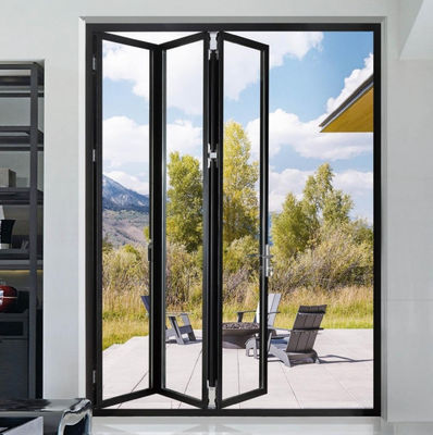 Puerta plegable de aluminio impermeable con alta eficiencia energética y bajo mantenimiento