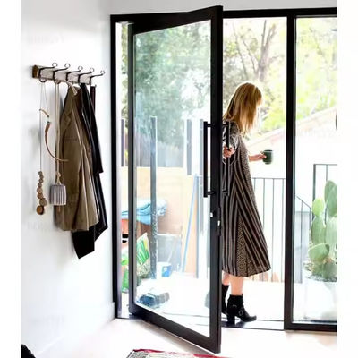 4-12 mm de doble acristalamiento de aluminio puerta de giro con vidrio transparente y material de red de pantalla de acero inoxidable