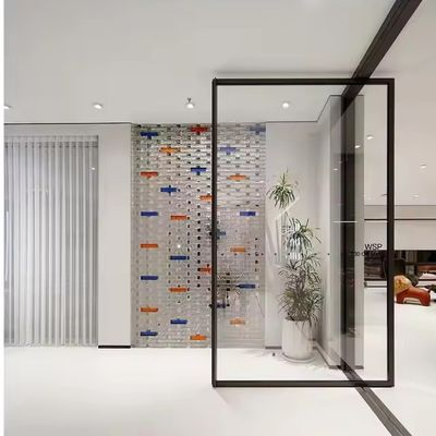 Puerta giratoria interna de aluminio de acero inoxidable con vidrio transparente y espesor de marco de 1,8 mm