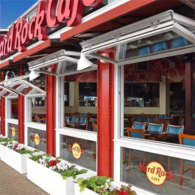 Ventana de aluminio vertical de doble plegado de alta eficiencia energética con vidrio y marco personalizados