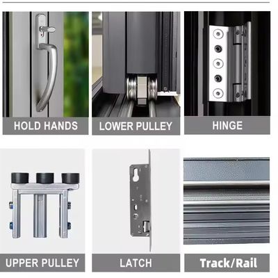 Ventana plegable de aluminio de estilo moderno con vidrio templado aislado y espesor de vidrio personalizado