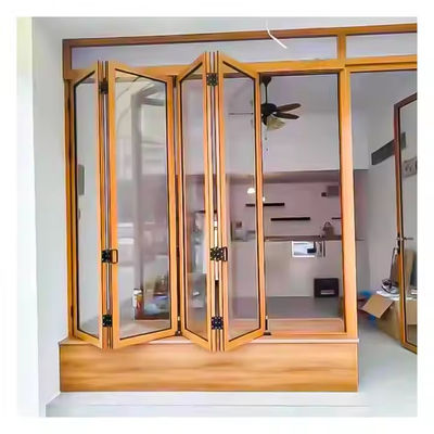 Ventana de aluminio plegable de aislamiento térmico para aislamiento acústico e insonorizante