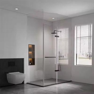 Puerta corrediza de aluminio impermeable, fácil de limpiar y de bajo mantenimiento con panel de ducha de vidrio templado
