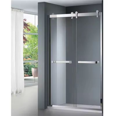 Puerta corrediza de aluminio impermeable, fácil de limpiar y de bajo mantenimiento con panel de ducha de vidrio templado