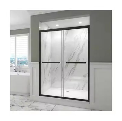 Baño ducha de vidrio templado puerta de ducha partición con estilo de marco delgado