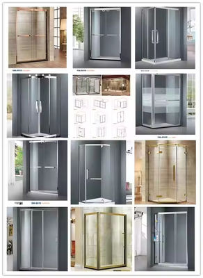 Baño ducha de vidrio templado puerta de ducha partición con estilo de marco delgado