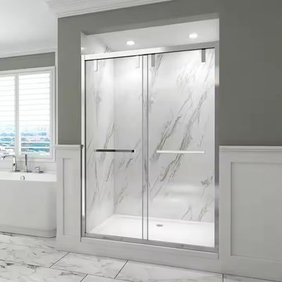 Baño ducha de vidrio templado puerta de ducha partición con estilo de marco delgado
