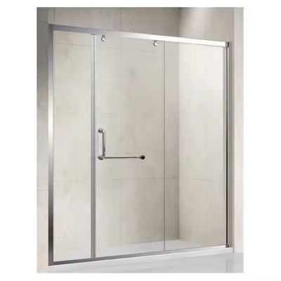 Puerta corredera de ducha impermeable e aislada en marco de acero inoxidable con vidrio