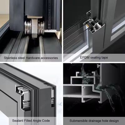 Puerta corredera de patio de vidrio de aluminio de marco blanco de doble plegado