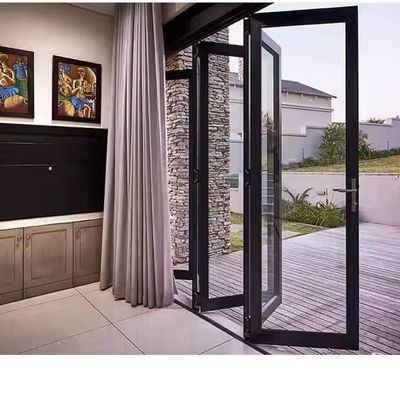 Puerta de aluminio a prueba de sonido y agua aislada Bi puerta plegable de vidrio puerta de separación
