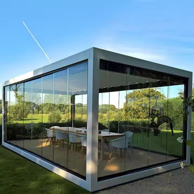 Cortina de puerta de vidrio templado sin marco corredera plegable, puerta divisoria de balcón