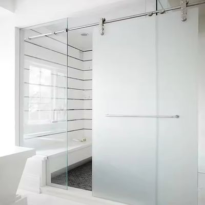Partición de baño de aluminio interior personalizada con espesor de perfil de 1,4 mm y vidrio congelado