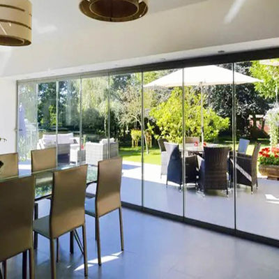 Puertas de vidrio templado transparentes de aluminio deslizante para balcones de separación