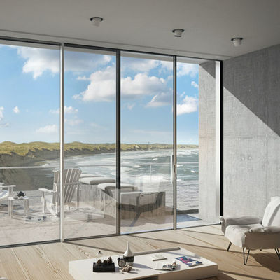 Puerta corrediza moderna y sencilla de aluminio con herrajes de acero inoxidable y marco reforzado