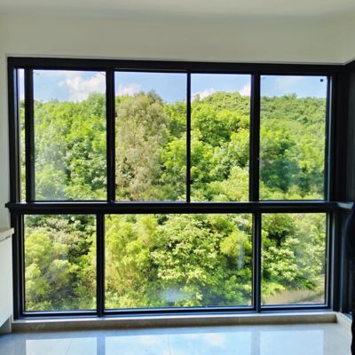 Ventanas de doble acristalamiento de aluminio con marco negro