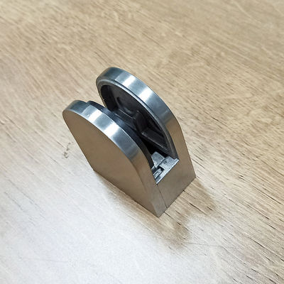 Barandilla de escalera con panel de vidrio templado sin marco, diseño ajustable, abrazadera de agarre en arco, accesorios 304 316